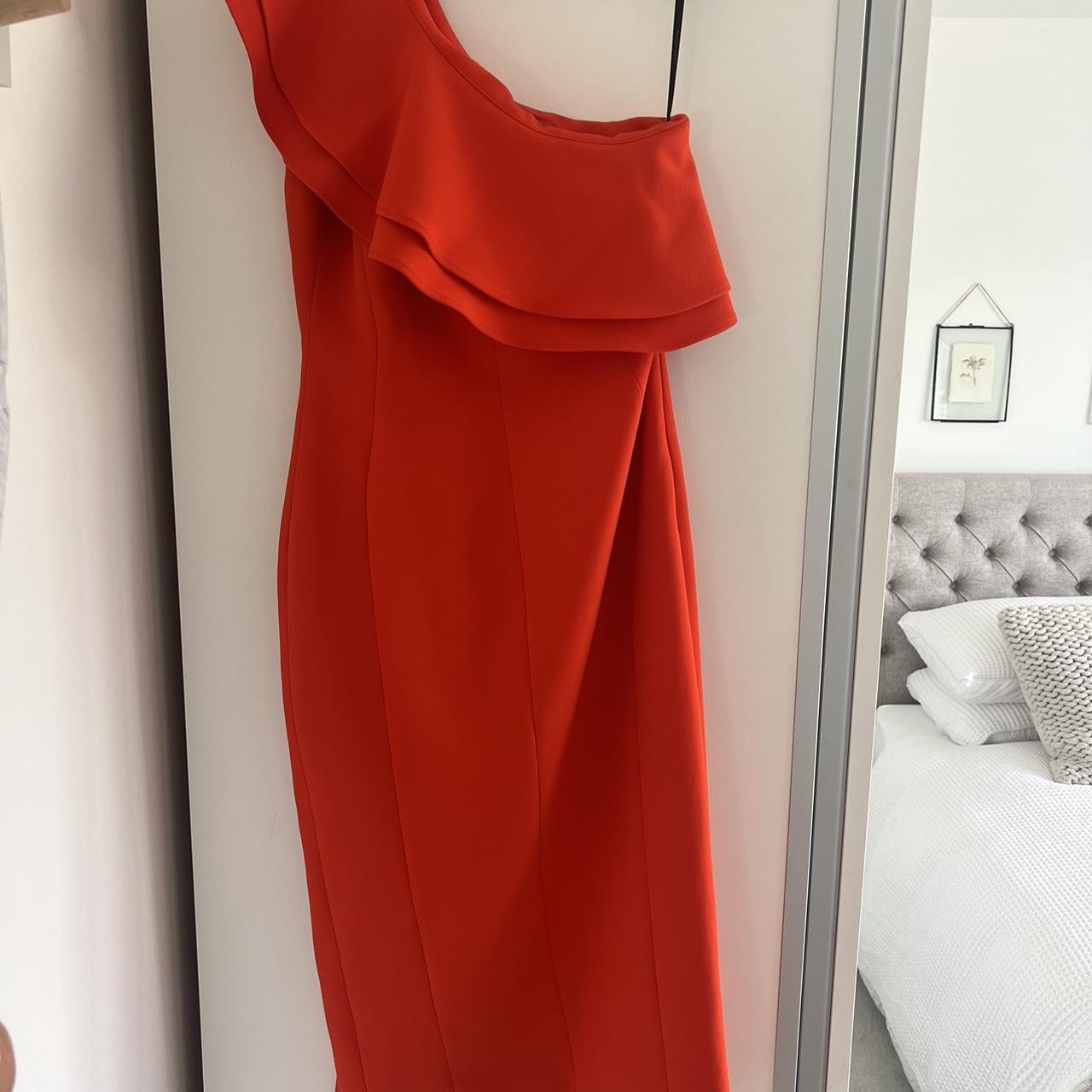 Karen Millen red one shoulder asymmetric dress Depop