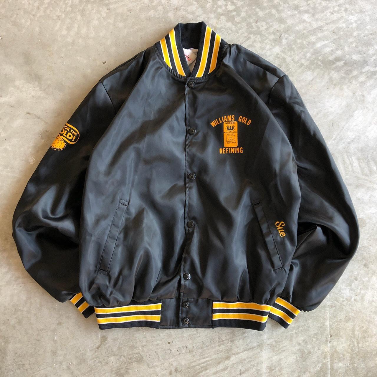 Black and gold varsity jacket best sale