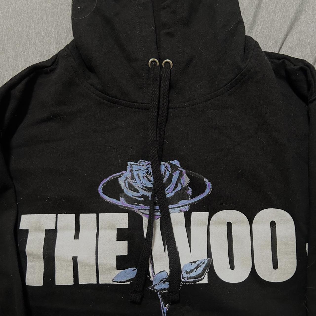 vlone x pop smoke the woo black hoodie. size medium