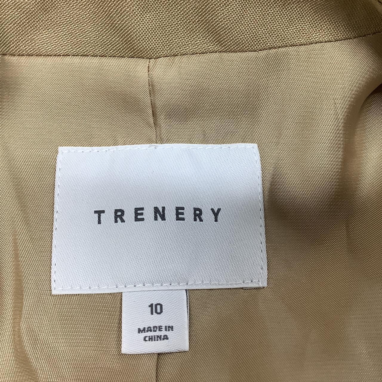 Trenery Women's Cream and Brown Jacket Depop
