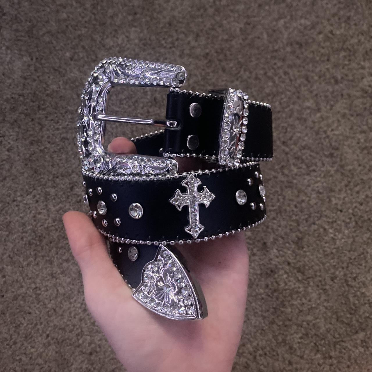 Rhinestone Cross Belt (BB Belt look alike) Bought it... - Depop