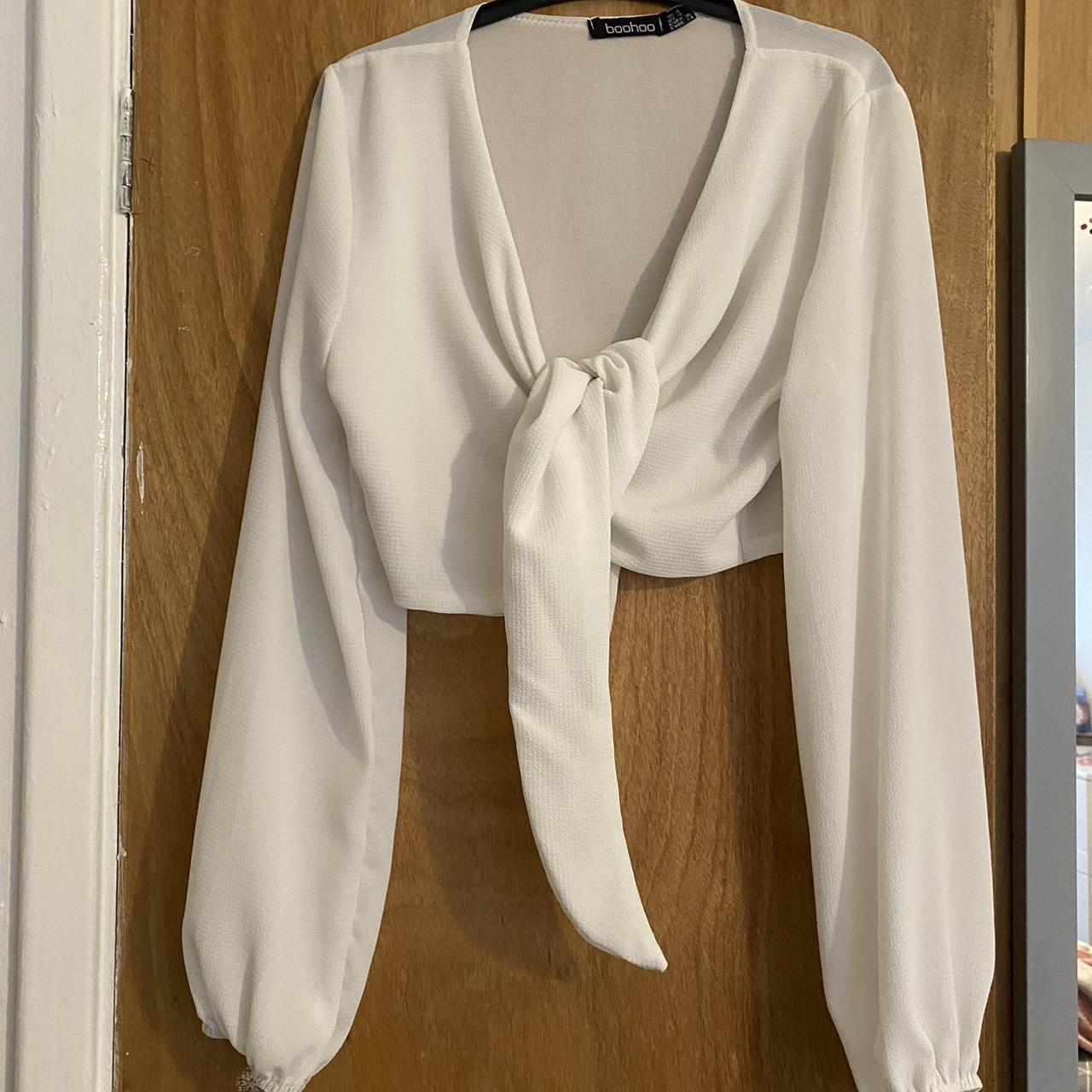 boohoo black tie top