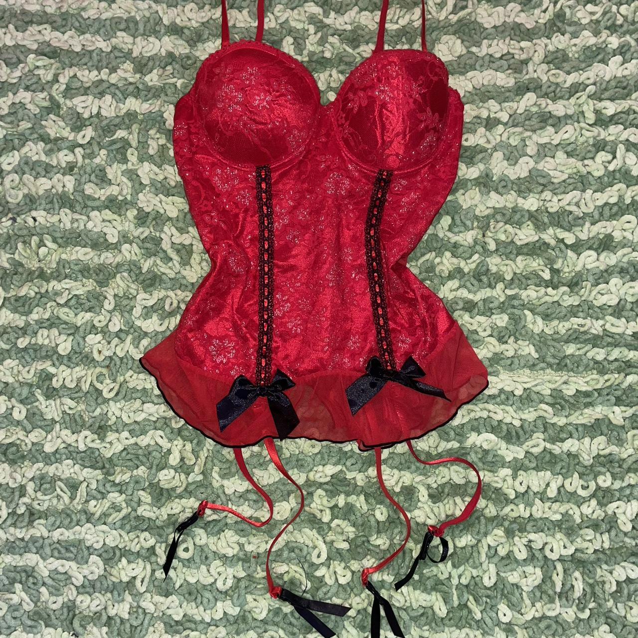 Native intimates size 34B red and black corset, has