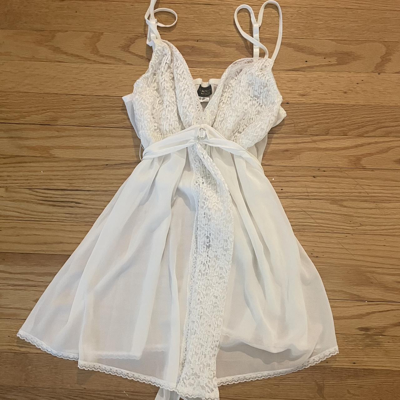 White slip dress size medium (fits a small too) with... Depop
