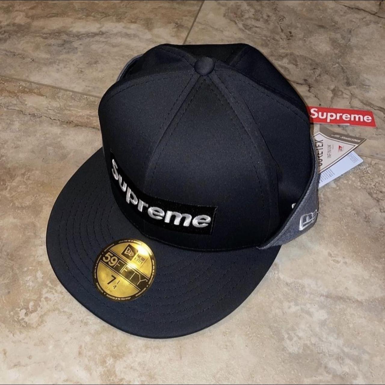 Supreme WINDSTOPPER Earflap Box Logo New Era Black... - Depop