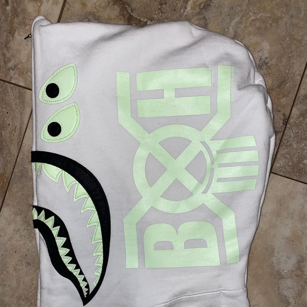 BAPE X Bounty Hunter Mad Shark Full Zip Hoodie White | Depop
