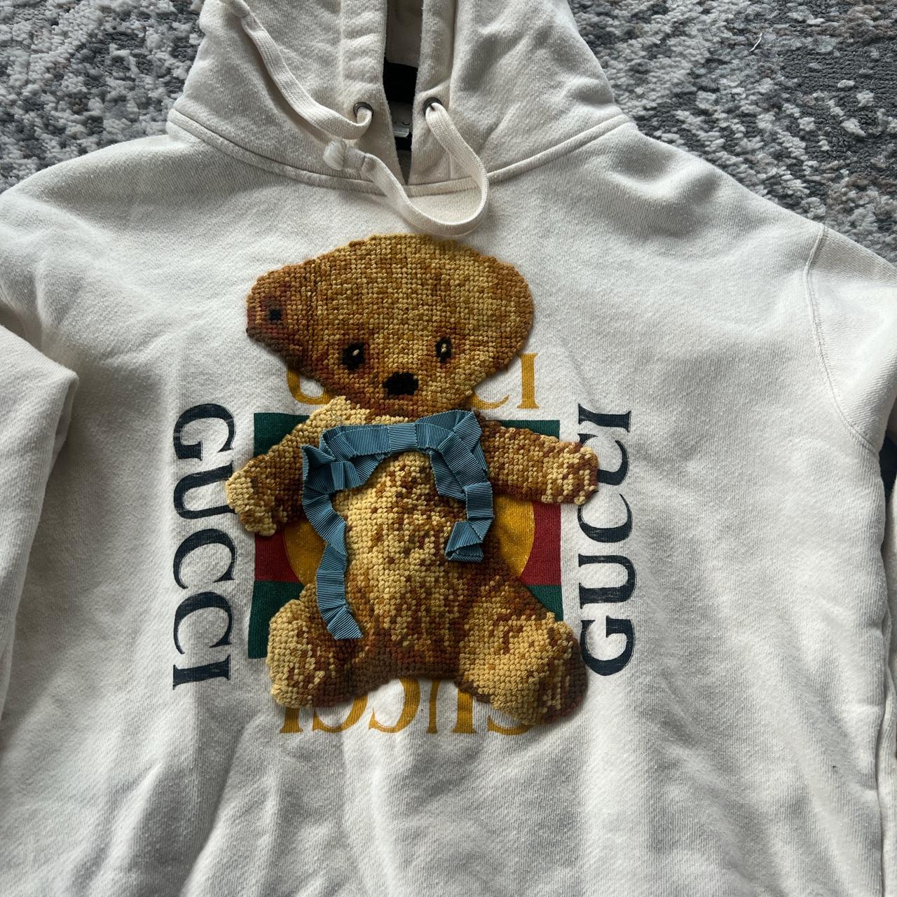 Oversize sweatshirt with gucci logo and teddy bear sale