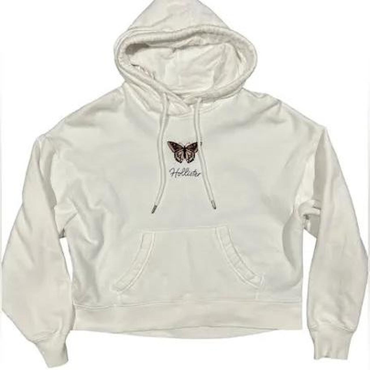 White butterfly hollister hoodie size medium no