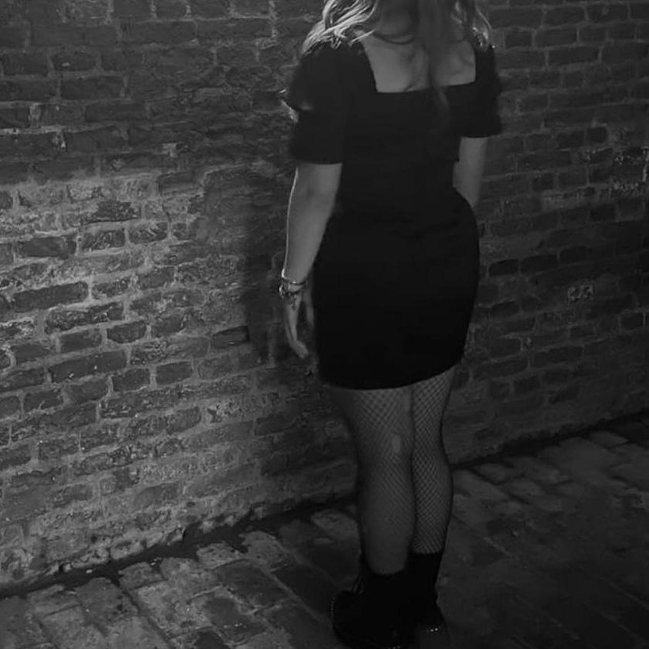 I saw it first satin puff sleeve dress goth alt Depop