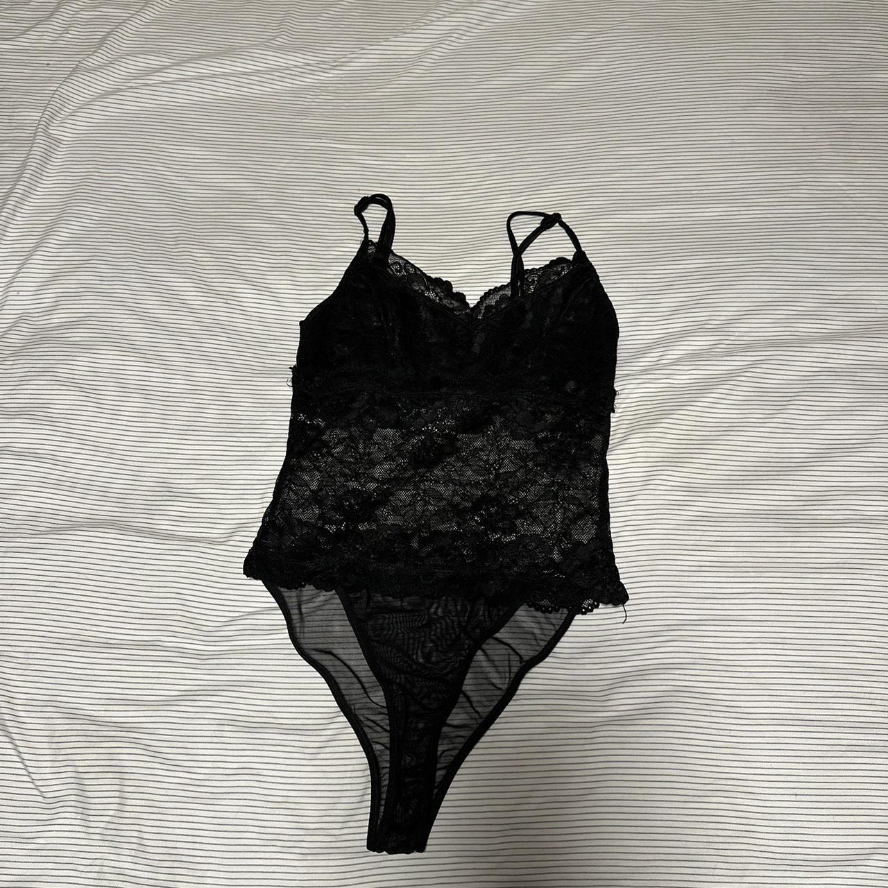 Etam Lace Bodysuit - Black - Depop