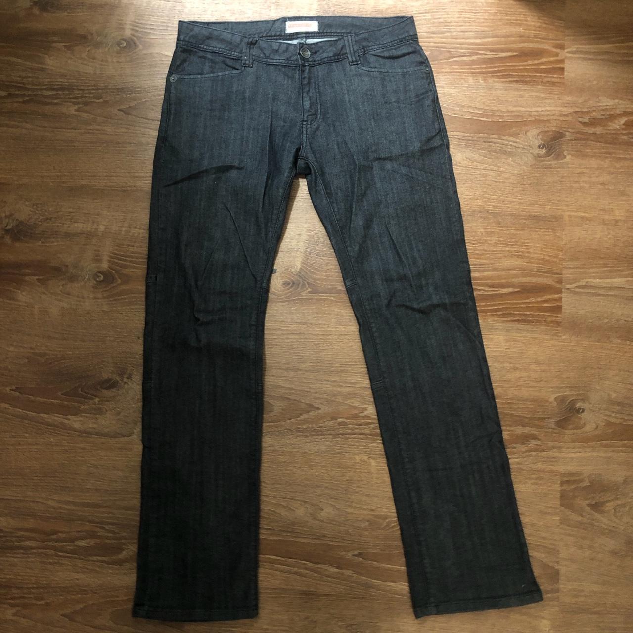 black raw denim embroidered jeans size 34 #y2k... - Depop