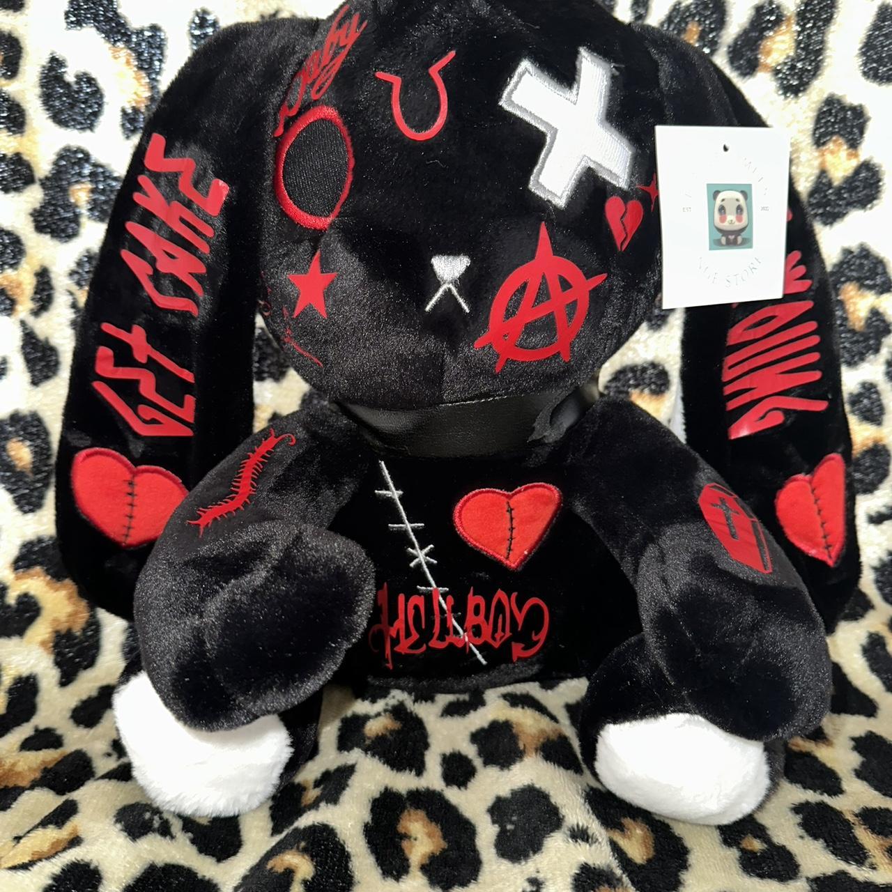 12” black Lil Peep tatted gothic dreadful bunny!...
