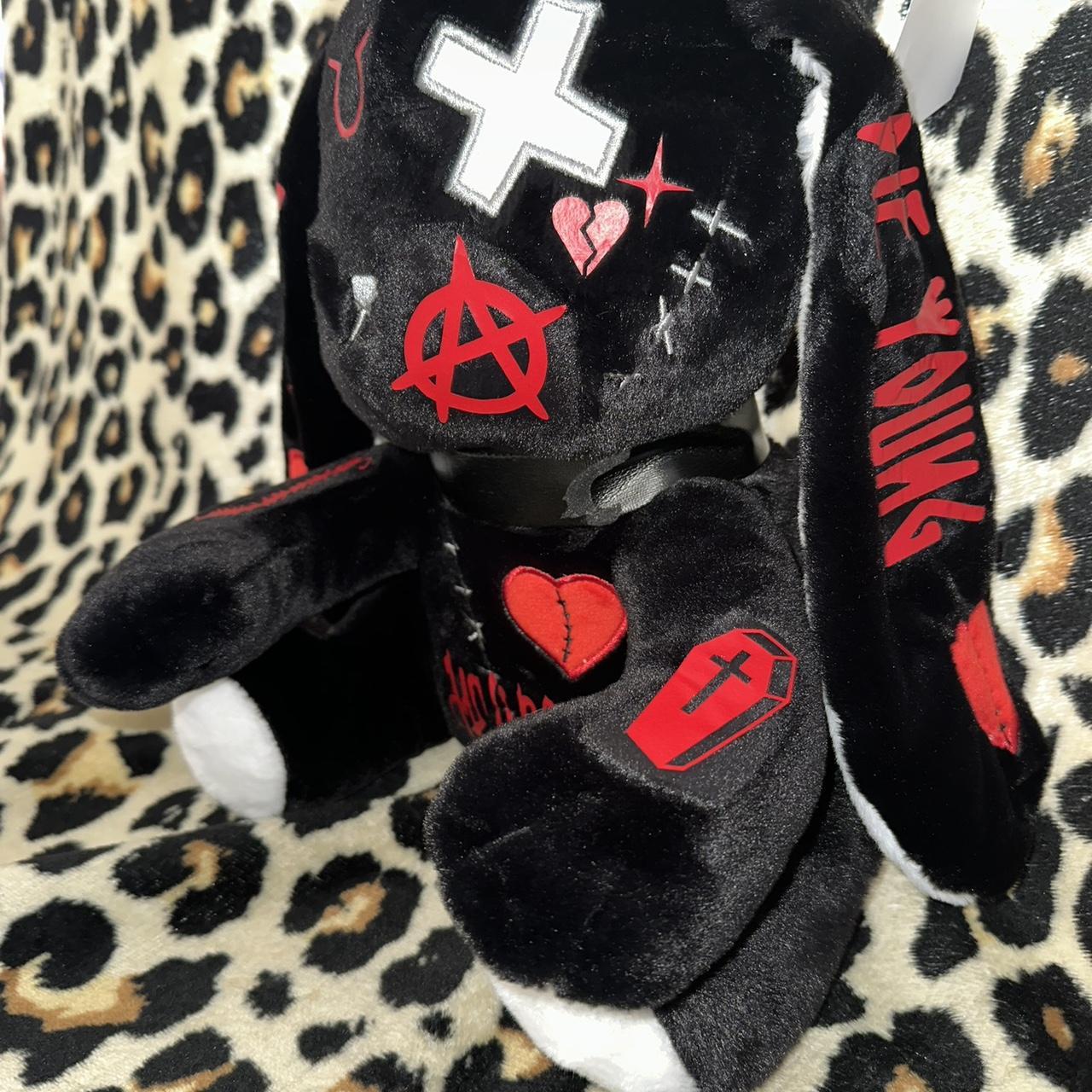 12” black Lil Peep tatted gothic dreadful bunny!... - Depop