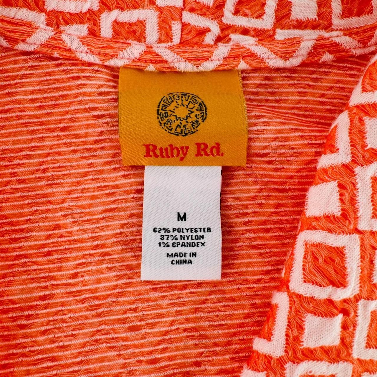 Ruby Rd. Women's Cardigan - Orange/White - M – Ru… - image 2