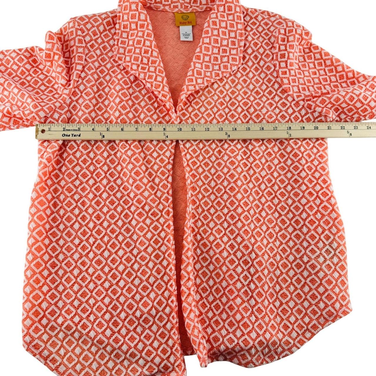 Ruby Rd. Women's Cardigan - Orange/White - M – Ru… - image 3