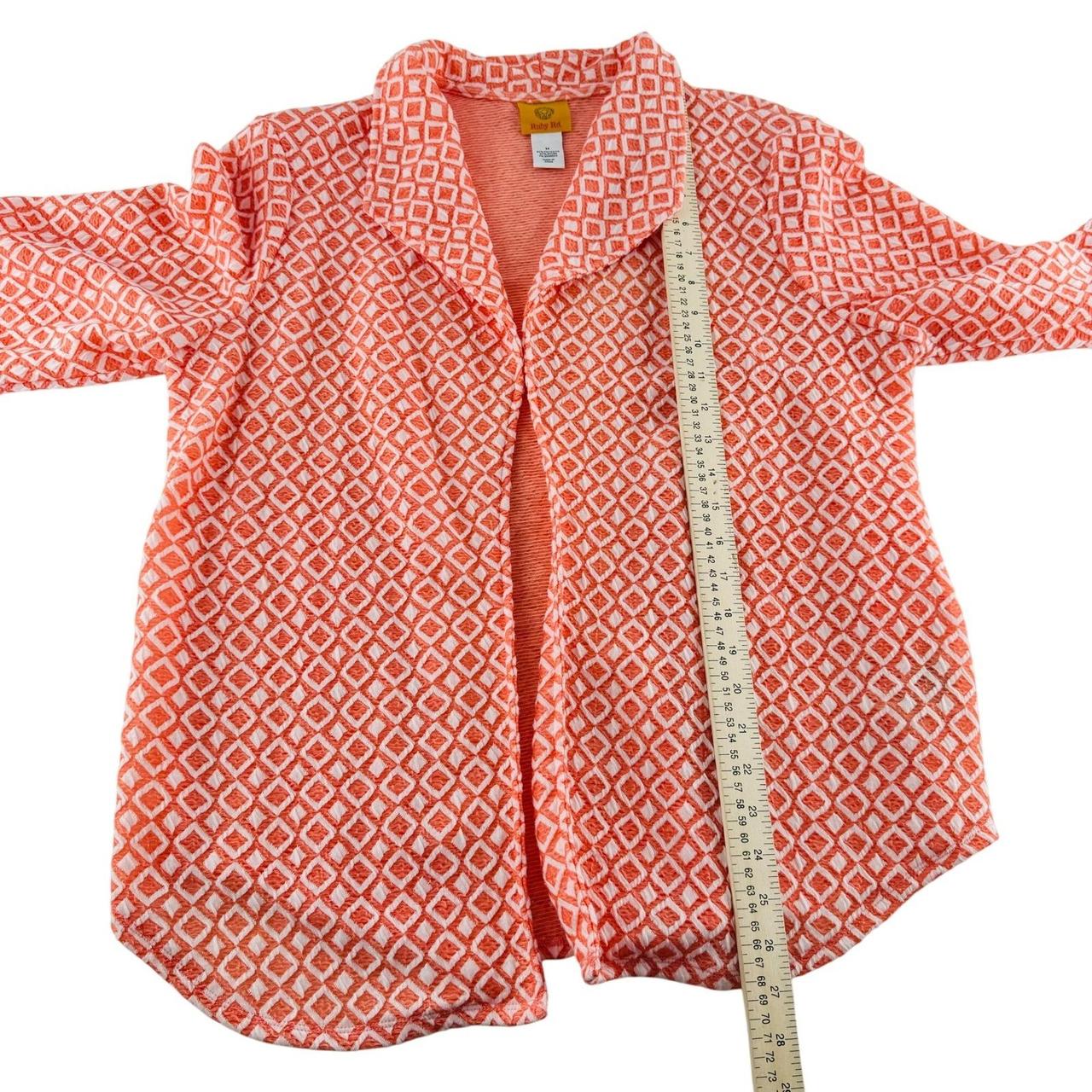Ruby Rd. Women's Cardigan - Orange/White - M – Ru… - image 4