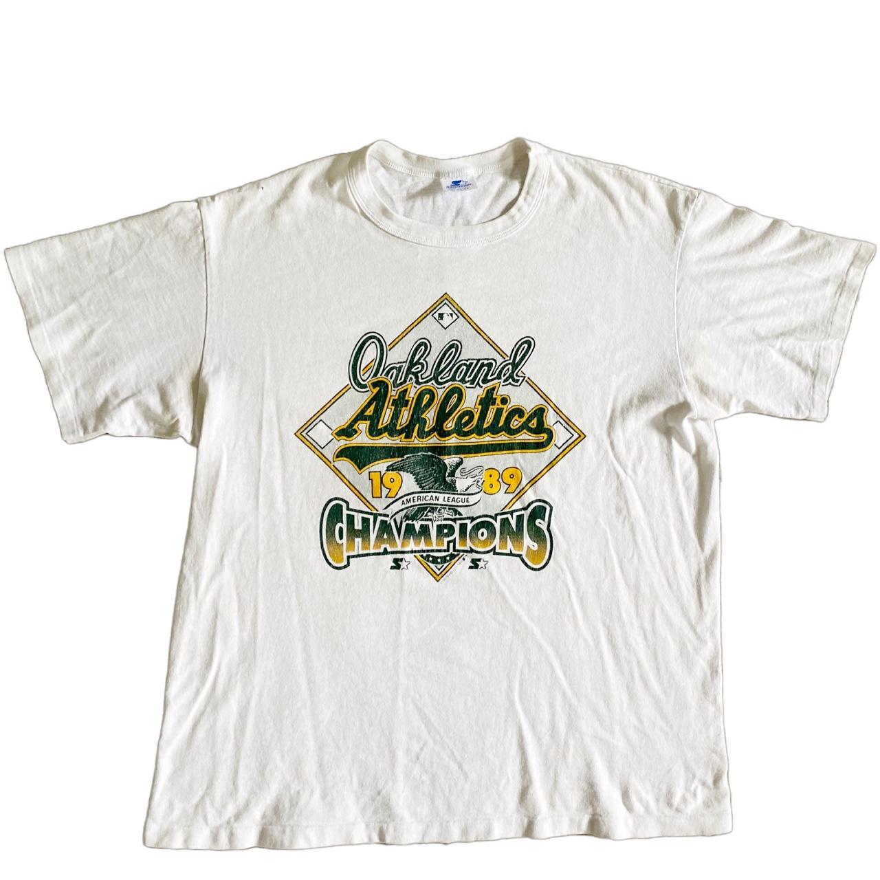 Vintage 90's Oakland Athletics Starter T-Shirt 1989... - Depop
