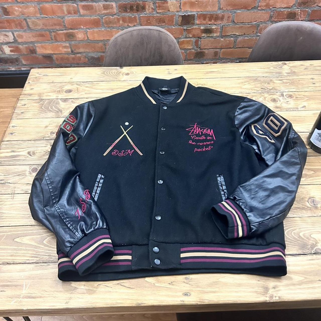 【たつや】Stussy kodp varsity jacket➕ シャツ Stussy varsity-jacket - Depop