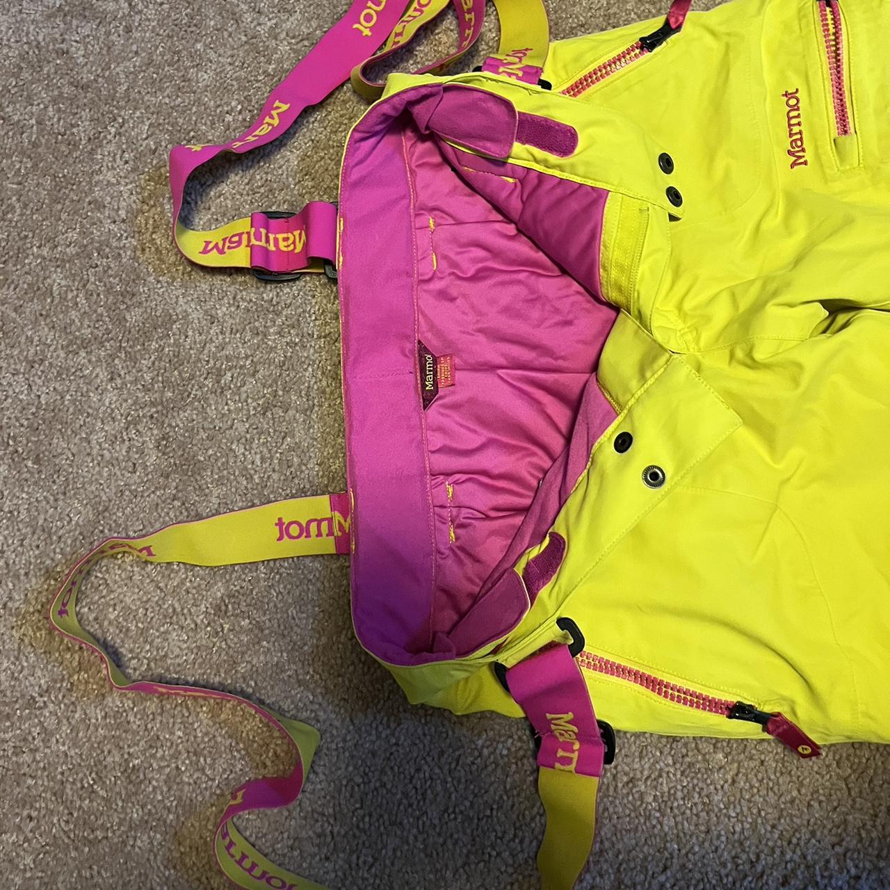 Marmot Yellow and Pink Trousers | Depop