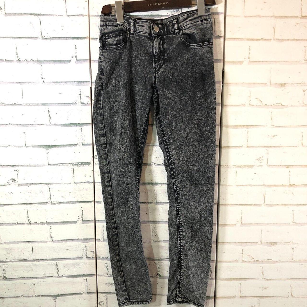 H&M Blue Washed Wide High Waisted Jeans - current - Depop