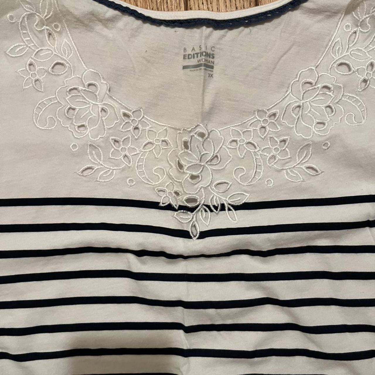 Basic Editions Women's Blouse - White/Multi - 3XL… - image 2