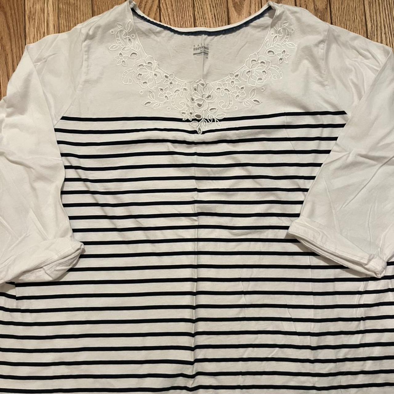 Basic Editions Women's Blouse - White/Multi - 3XL… - image 1