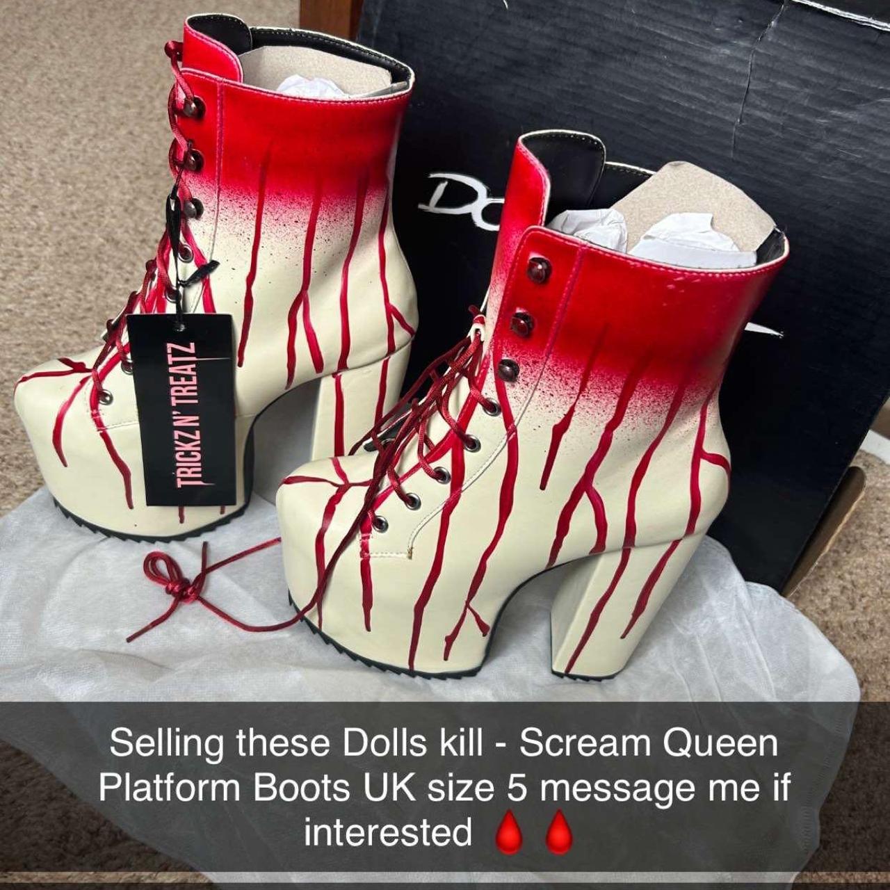 Dolls Kill Scream Queen platform Boots UK SZ 5... Depop