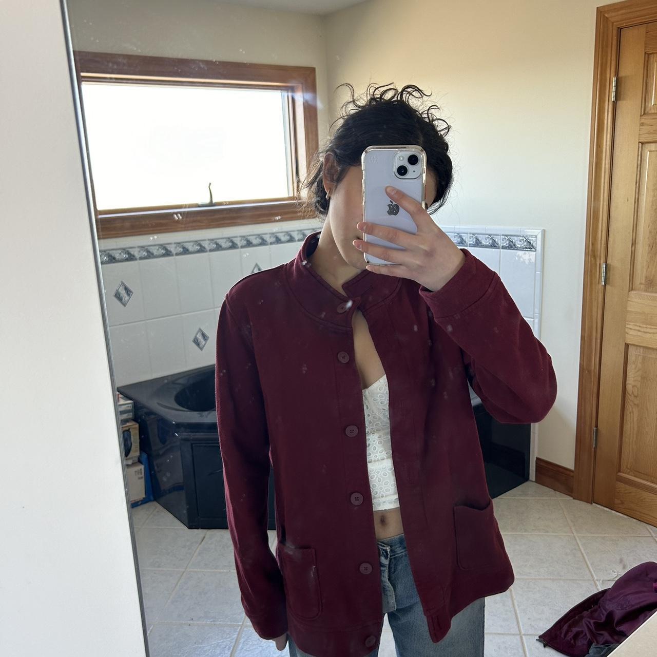 large burgundy shacket - Depop