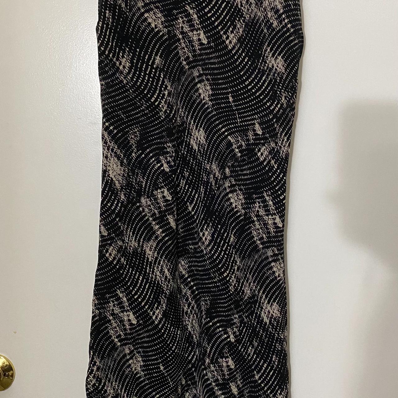 black and cream pattern dress from lily like new,... - Depop