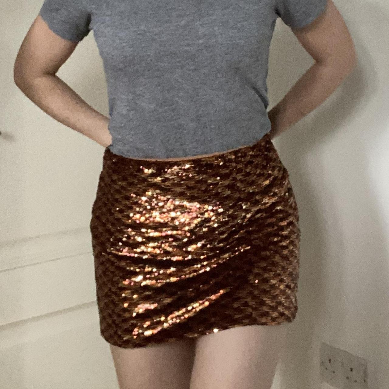 Women's Gold Skirt | Depop
