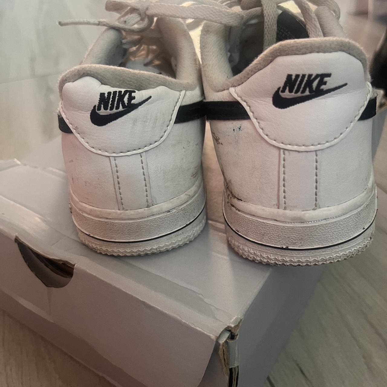 Used White Nike Air Force 1s. Children’s Uk Size 2.... - Depop