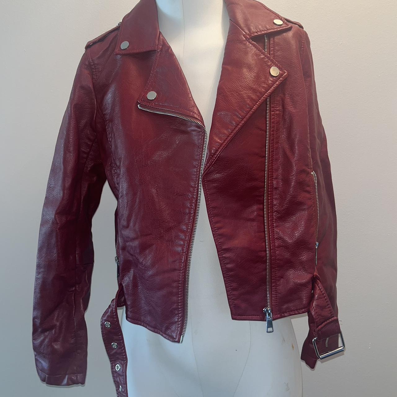 Cranberry Faux Leather Jacket Perfect cranberry