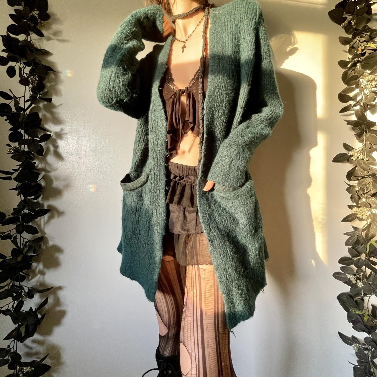 Free People Women's Green and Blue Cardigan