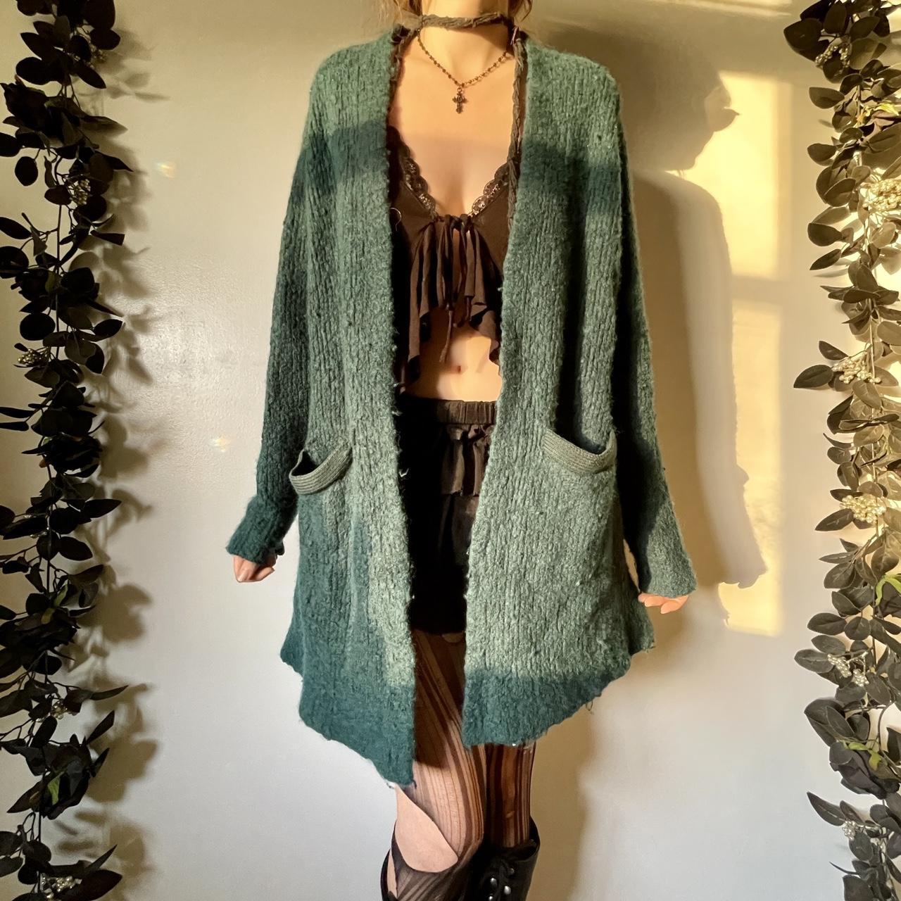 Free People Women's Green and Blue Cardigan (3)