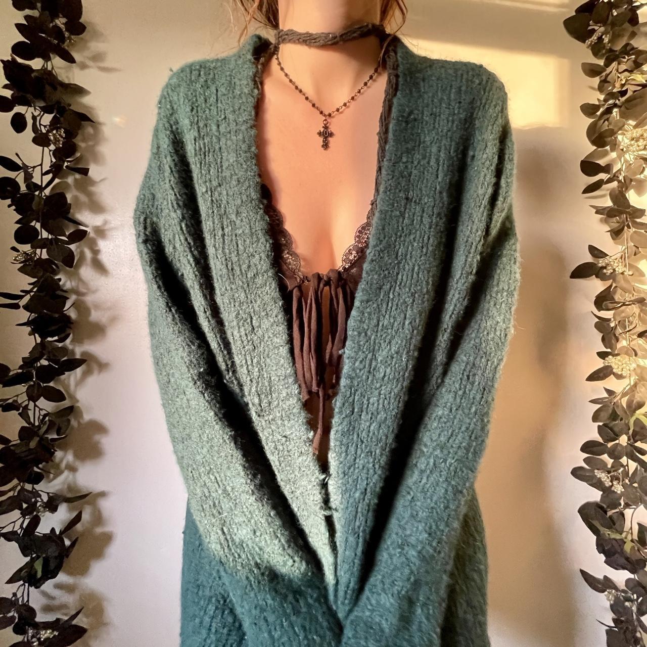 Free People Women's Green and Blue Cardigan (4)