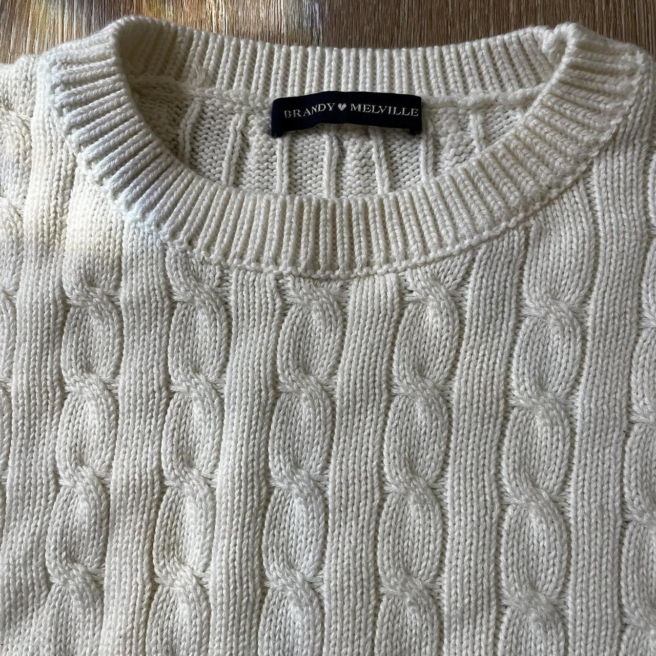 Brandy Melville Brianna Cotton Cable Sweater No... - Depop