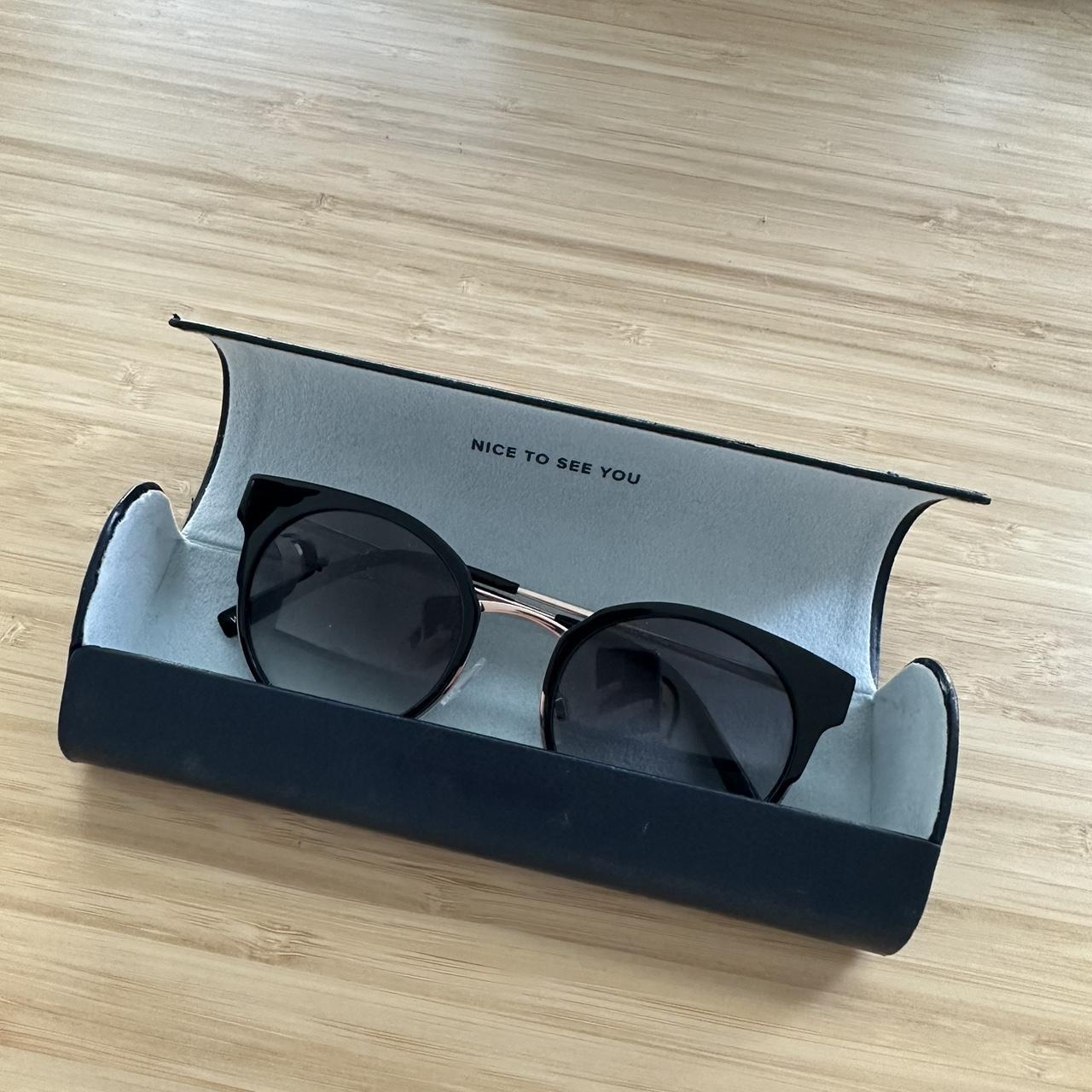 Cleo Sunglasses in Jet Black with Rose Gold