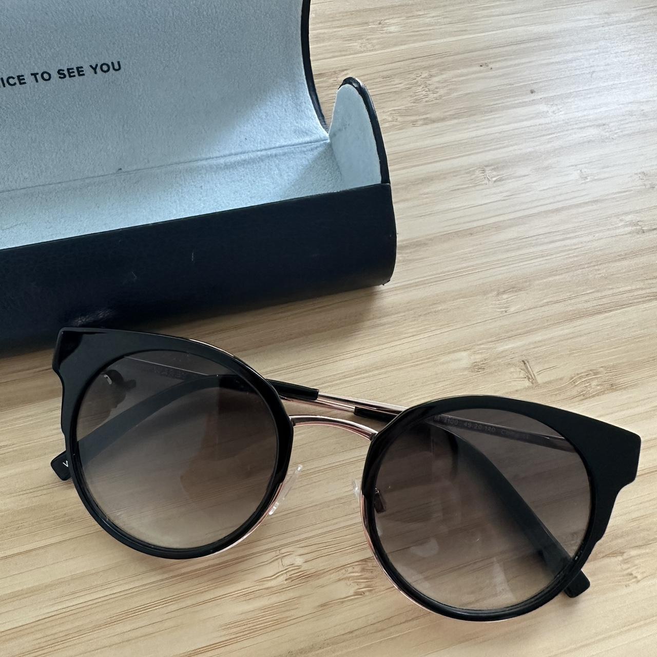 Cleo Sunglasses in Jet Black with Rose Gold