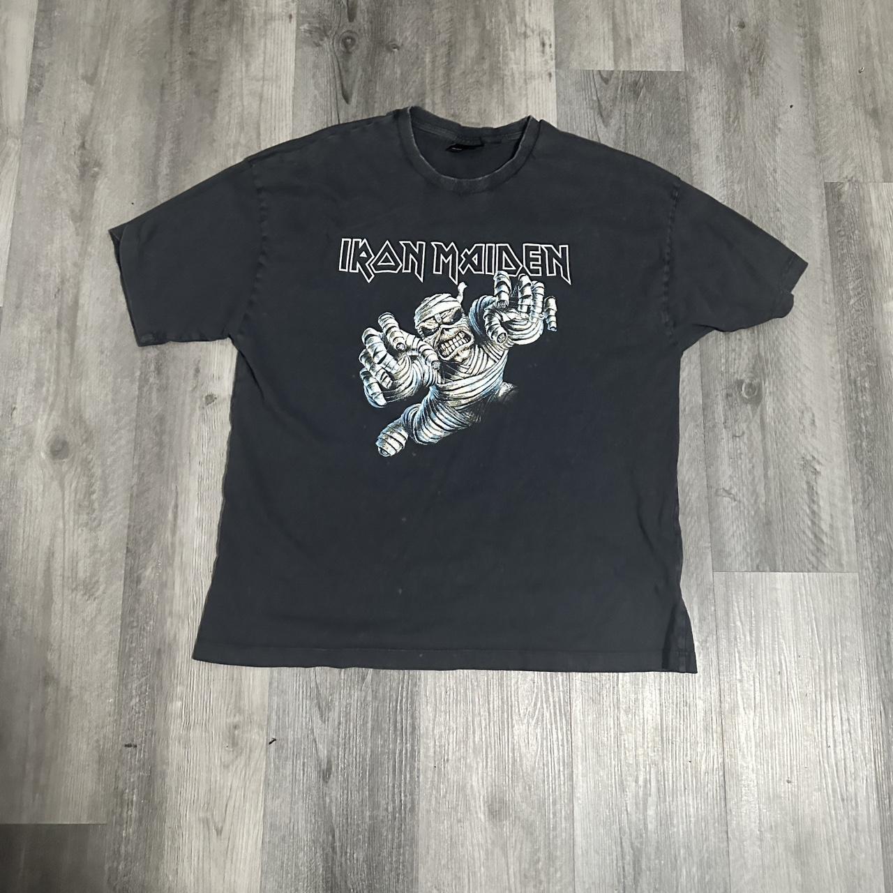 Distressed heavy Duty Iron Maiden shirt Used XL - Depop