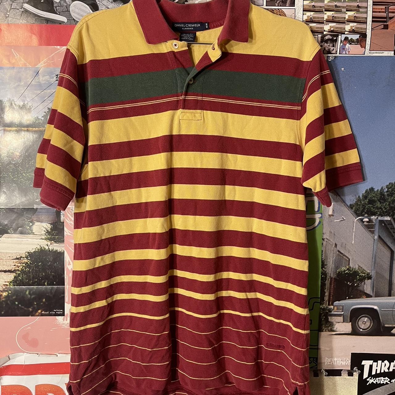 Daniel Cremieux Striped Polo Tee L Striped Depop