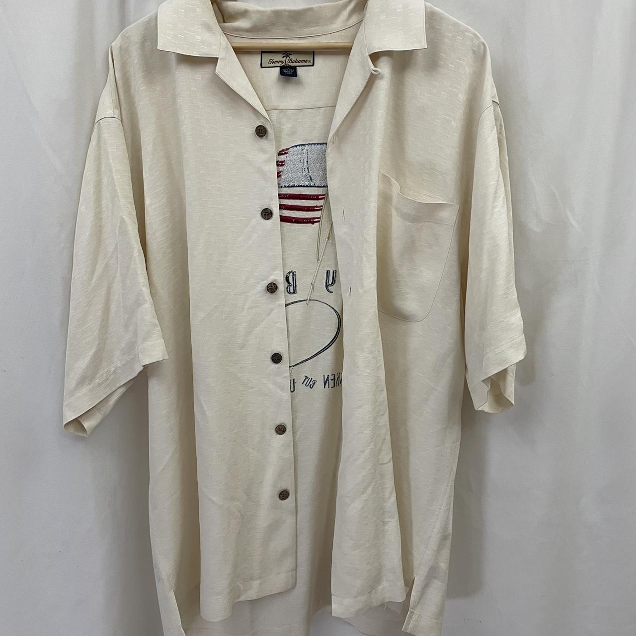Vintage Tommy Bahama 90s button up shirt 100% silk... - Depop