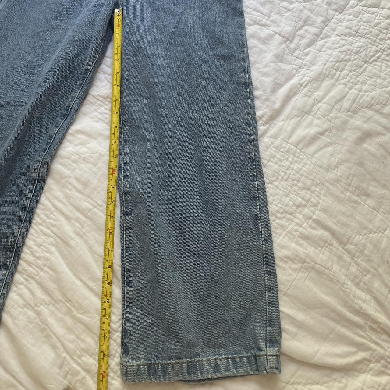 Blue denim wide leg overalls Size xs (would fit a... - Depop