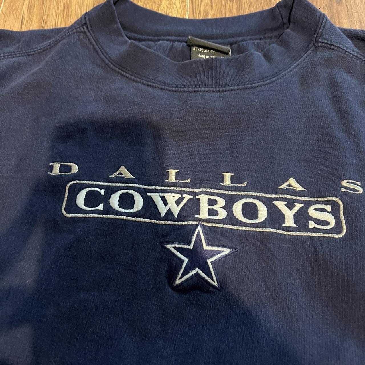 Y2K Dallas cowboys sweatshirt solid embroidery Sz - Depop