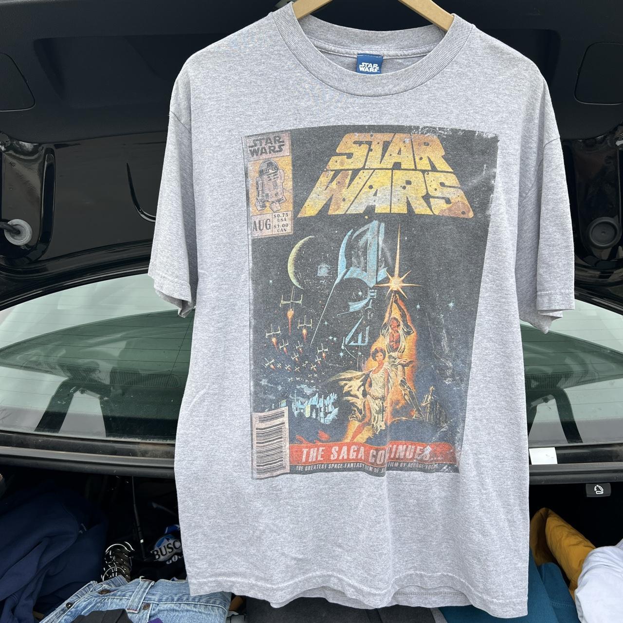 Vintage Y2K Star Wars shirt Sz large Great Blue... - Depop