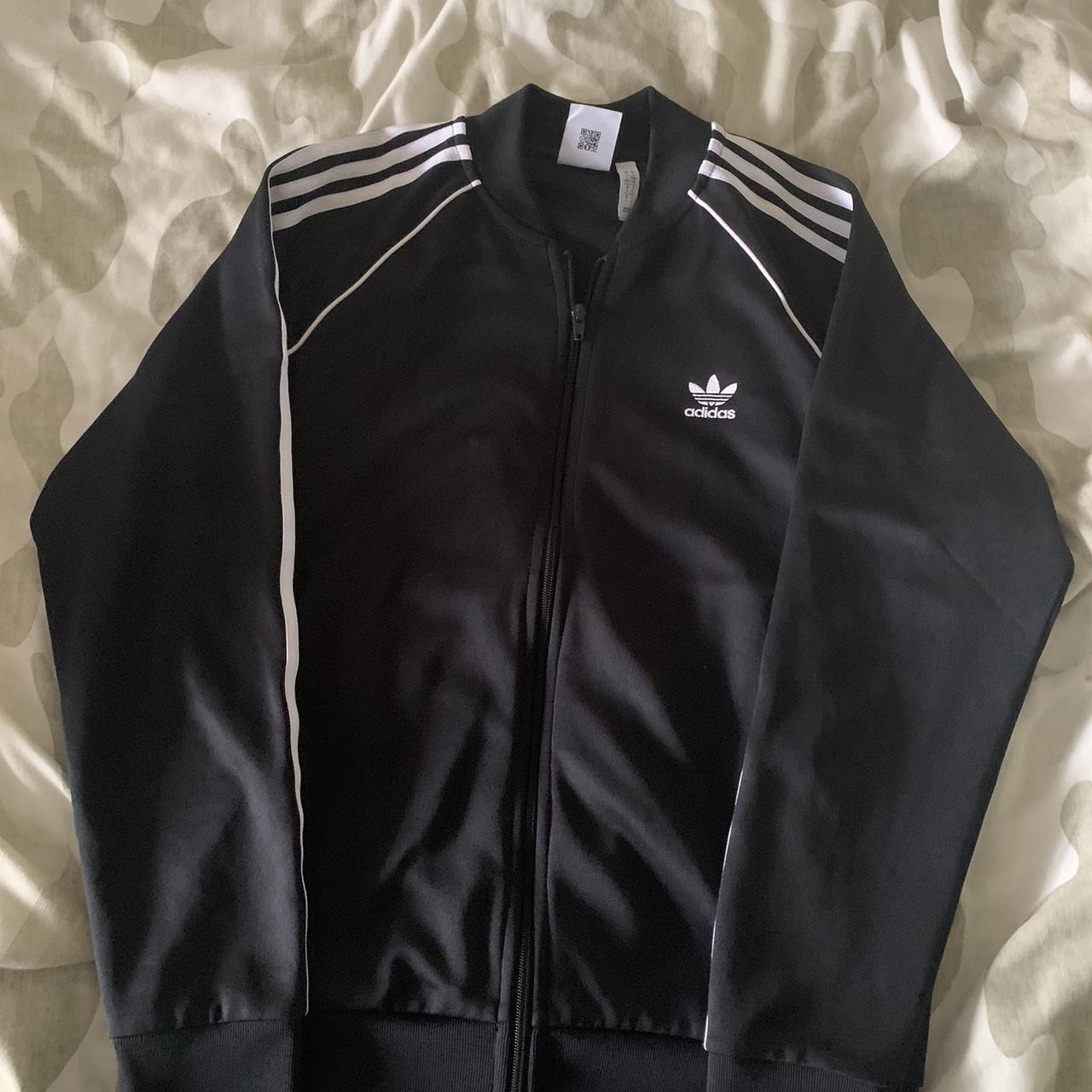 Adidas Black SST track top Size L Very good... - Depop