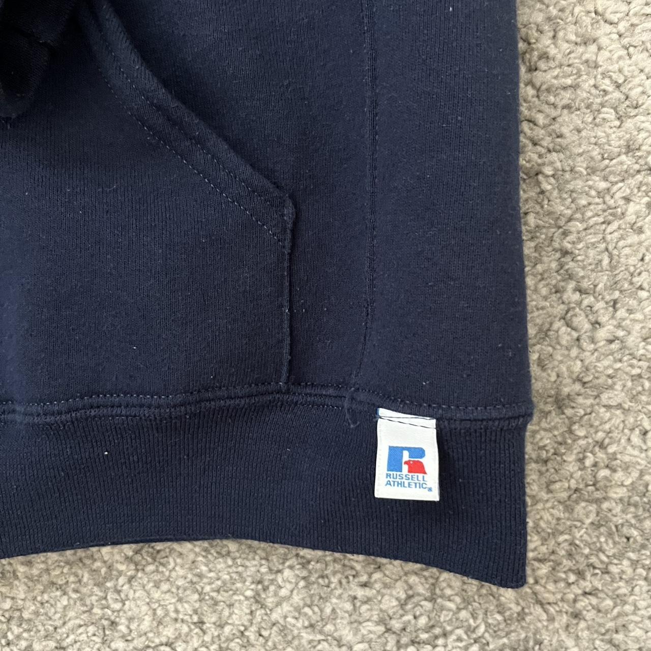 Navy blue Russel Hoodie Kids size XL but fits men... - Depop