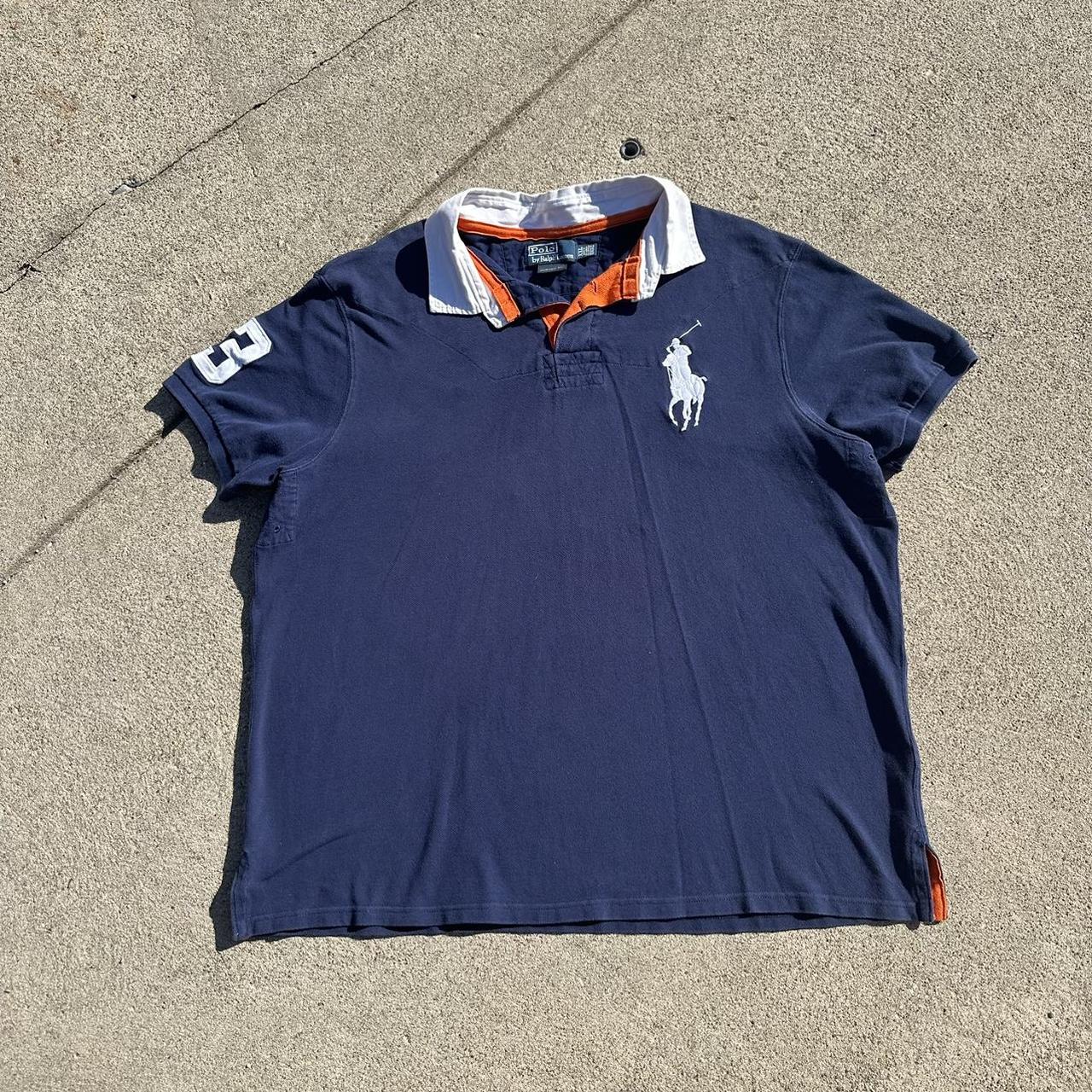 Vintage Polo Ralph Lauren Big Pony Shirt Blue Men's... - Depop