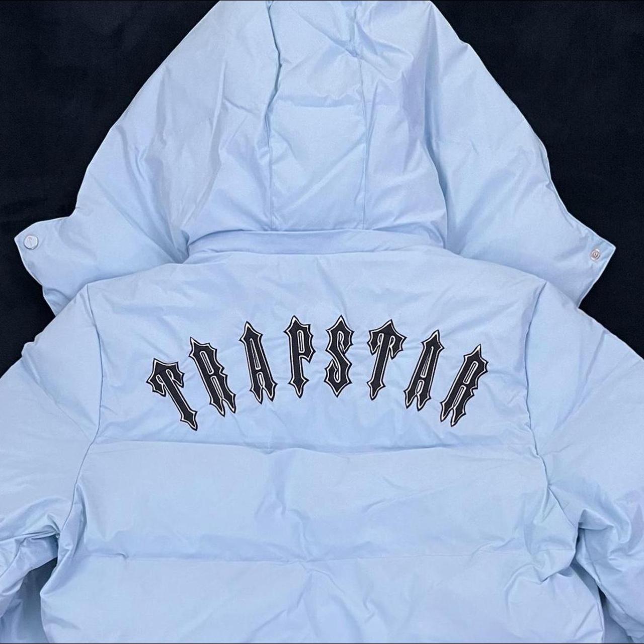 Trapstar Men's Blue and White Jacket Depop