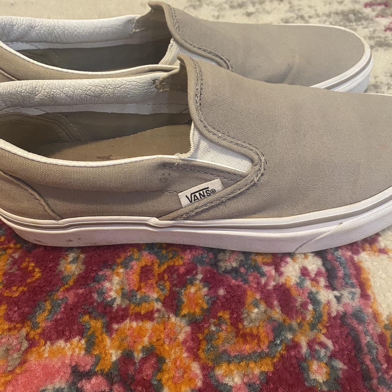 Grey vans slip ons Heavily worn price... Depop