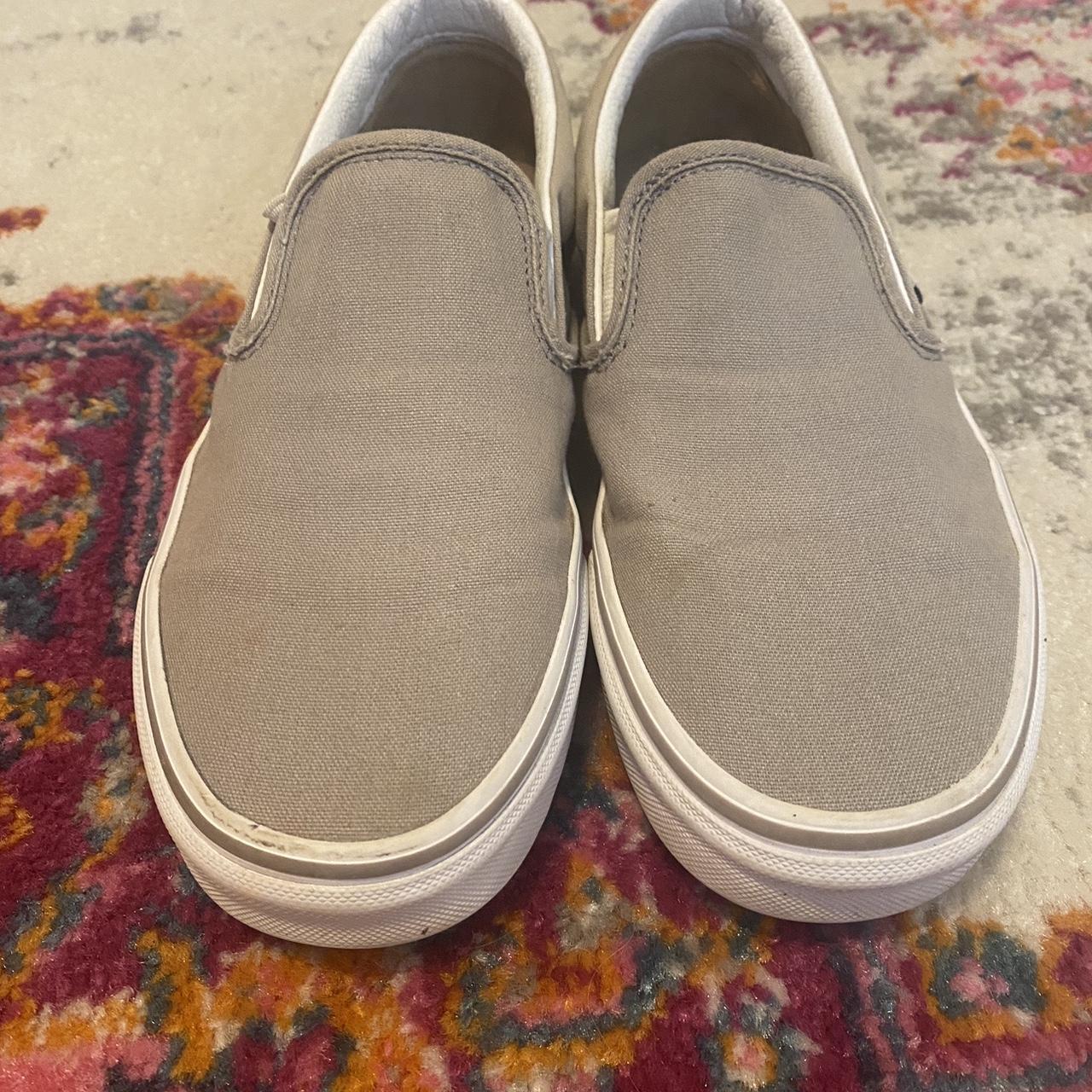 Grey vans slip ons Heavily worn price... Depop